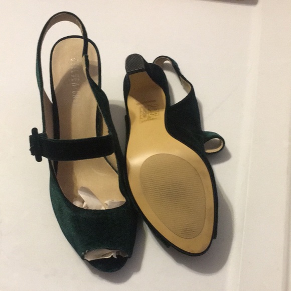 Chelsea Crew Green Velvet High Heels Size 40 - Picture 3 of 6